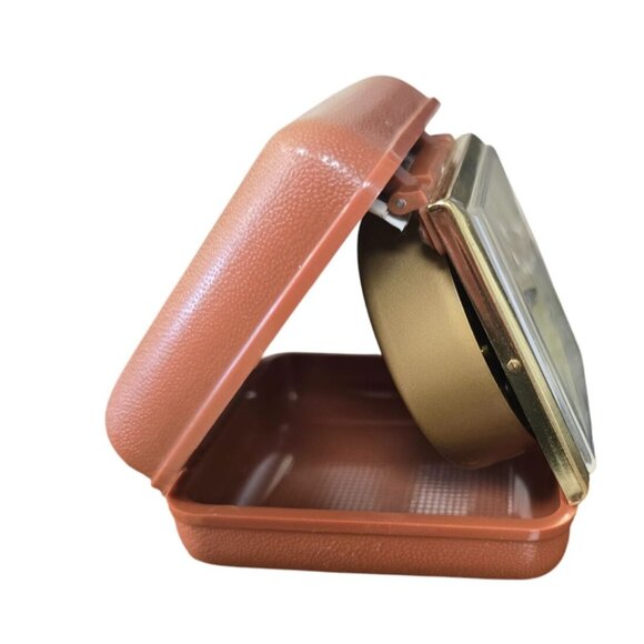 Vintage Westclox Travel Alarm Clock In Compact Brown Case - Picture 10 of 13